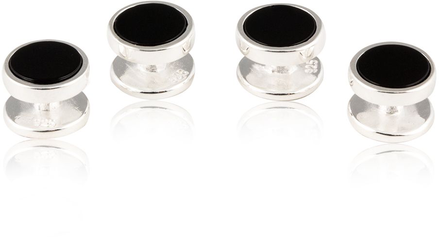 Select Gifts Sterling 925 Solid Silver Onyx Cufflinks