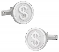 925 Sterling Silver Dollar Sign Cuff Links