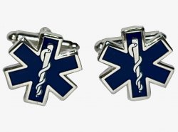 EMT Paramedic Star of Life Blue Cufflinks