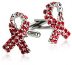 Aids Awareness Cufflinks Silver