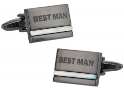 Best Man Cufflinks with Mother of Pearl