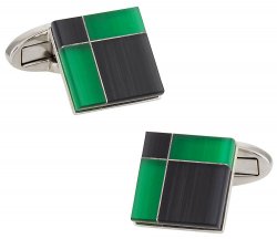 Black and Green Glass Cufflinks