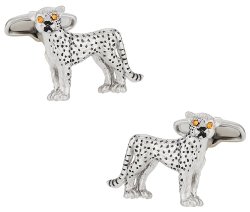 Cheetah Cufflinks with Swarovski Eyes