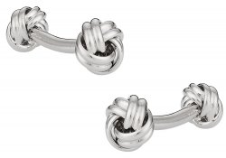 Double Knot Silvertone Cufflinks
