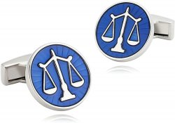 Scales of Justice Cufflinks in Blue