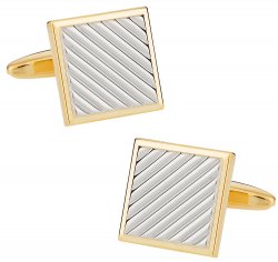 Professional Gold and Silver Diagonal Cufflinks