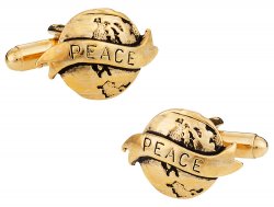 Gold World Peace Cufflinks