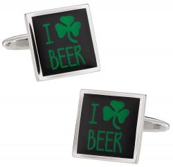 Funny Cufflinks I Love Beer Irish