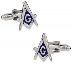 Masonic Cufflinks in Silver Tone - Made in USA