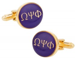 Omega Psi Phi Purple Gold Fraternity Cufflinks