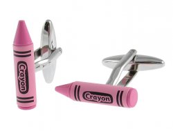 Teacher Gift Idea - Pink Crayon Cufflinks