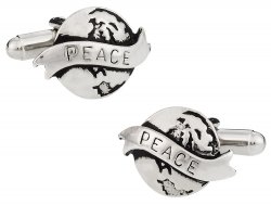 Silver World Peace Cufflinks