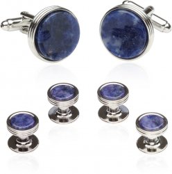 Blue Sodalite Formal Set of Cufflinks and Studs