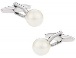 Swarovski Crystal White Pearl Cufflinks