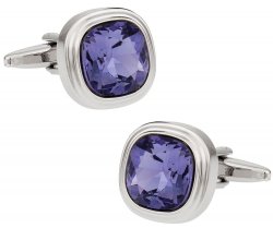 Swarovski Tanzanite Blue Purple Crystal Cufflinks