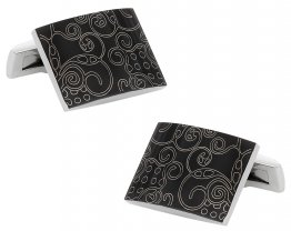 Black Stainless Steel Cufflinks Art