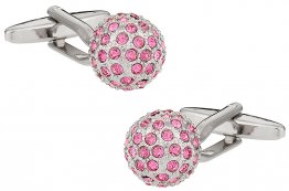 Crystal Pink Ball Cufflinks