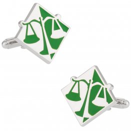 Lawyer Gift Idea - Scales of Justice Cufflinks in Green