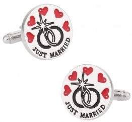 Just Married Cufflinks for New Husband