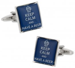 Beer Drinker Gift Idea - Keep Calm Beer Cufflinks