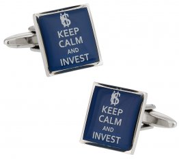Keep Calm Invest Wall Street Finance Cufflinks