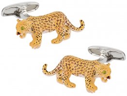 Leopard Cufflinks Painted