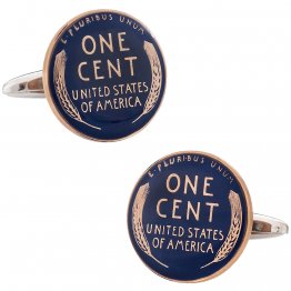 Lincoln Head Cent Painted Penny Cufflinks