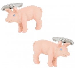 Painted Pig Cufflinks