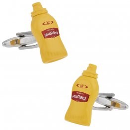 Yellow Mustard Bottle Cufflinks