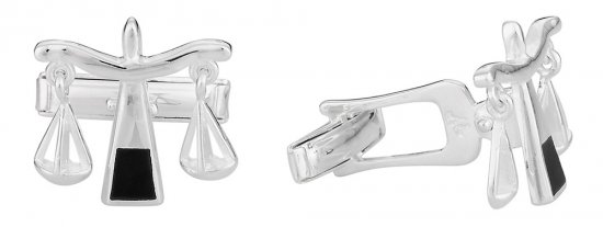 925 Sterling Silver Scales of Justice Cuff Links