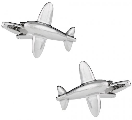 Airplane Cufflinks in Silver - Pilot Gift