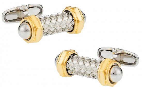 Austrian Capped Rod Cufflinks with Gold