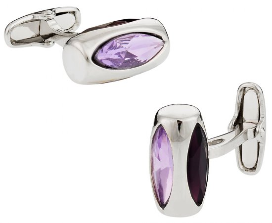 Austrian Purple Glass Vault Cufflinks