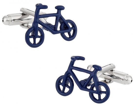 Preppy Cyclist Bicycle Cufflinks in Blue