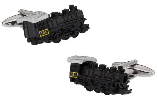 Black Locomotive Train Cufflinks