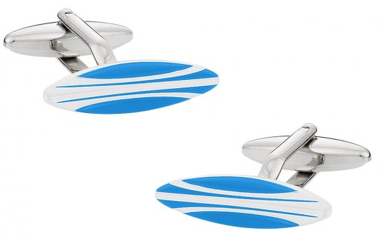 Surfboard Cuffinks in Blue & White