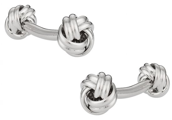 Double Knot Silvertone Cufflinks