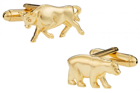 Gold Bull & Bear Cufflinks