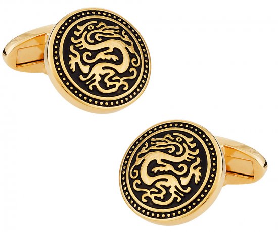 Gold Chinese Dragon Cufflinks