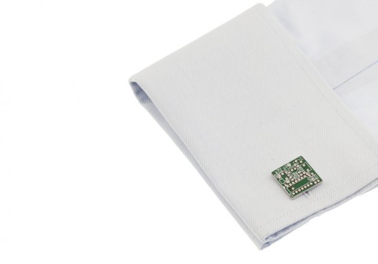 Upcycled Green Circuit Board Computer Chip Motherboard Cufflinks