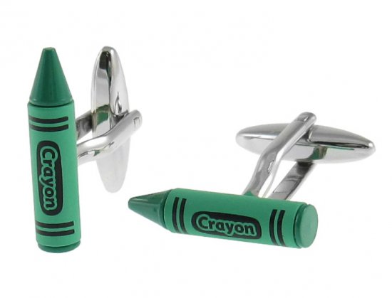 Green Crayon Cufflinks