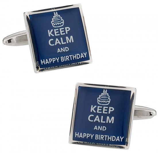 Keep Calm Happy Birthday Cufflinks