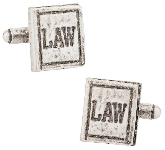 Gift for Attorney - Law Book Pewter Cufflinks