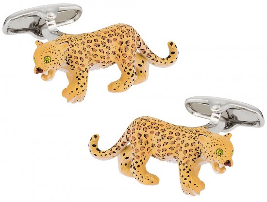 Leopard Cufflinks Painted