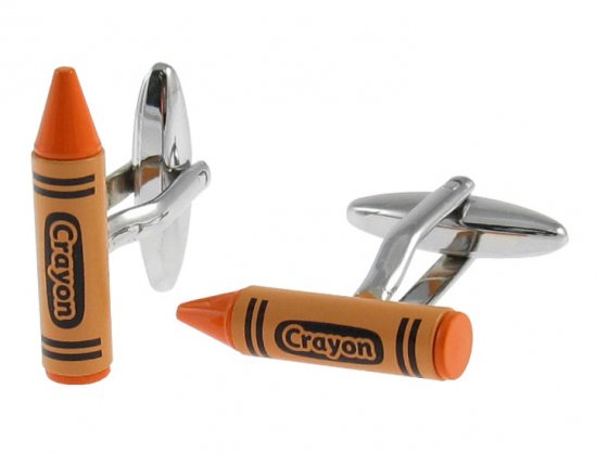 Orange Crayon Cufflinks