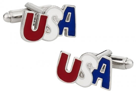 Silver Patriotic USA Cufflinks
