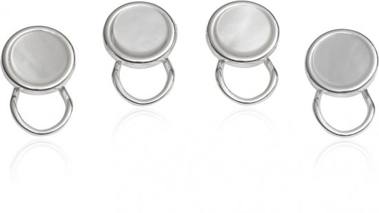 Sterling Silver Plated Clip-on Studs in Mother of Pearl
