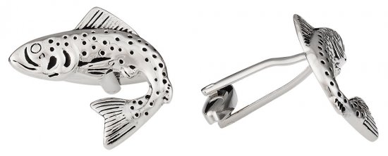 Trout Fish Cufflinks for Fisherman with Gift Box