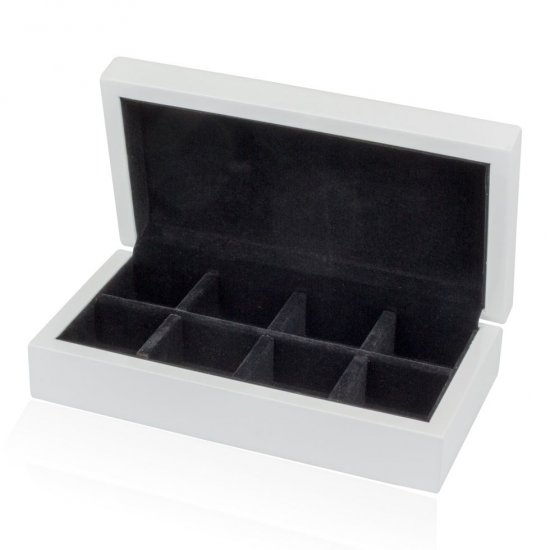White 8-Pair Cufflinks Storage Box