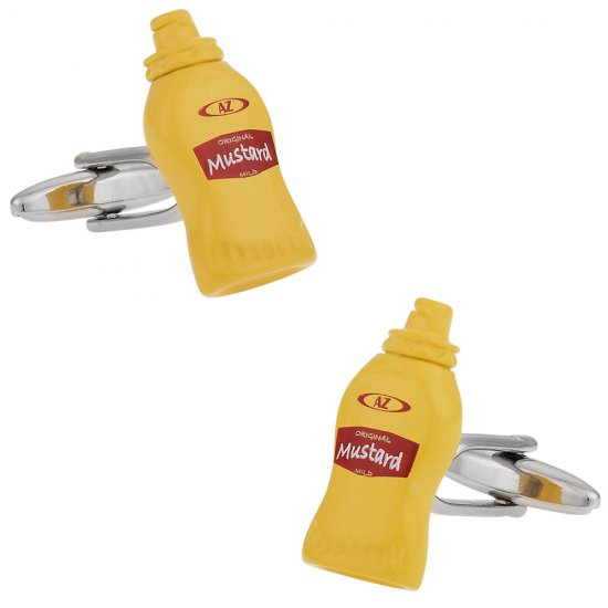 Yellow Mustard Bottle Cufflinks
